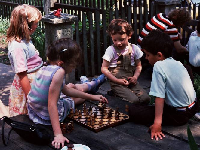 In the beginning... my sister Magda playing against my brother Stanislaw