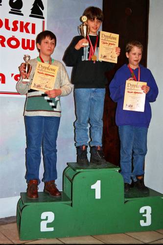Juniorzy do lat 12: złoto Jacek Stopa, srebro Radosław Wojtaszek, brąz Michał Adamski